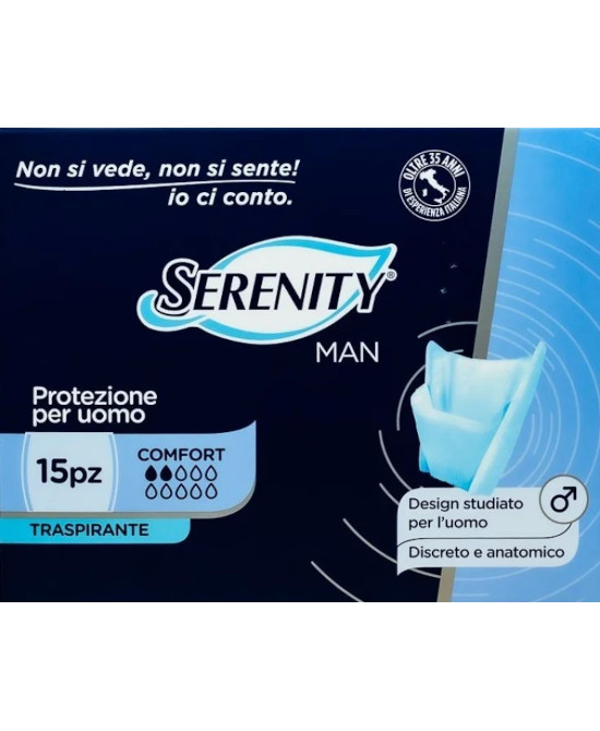 PANNOLINO SERENITY LIGHT MAN COMFORT CON ADESIVO O ALTRO FISSAGGIO 15 PEZZI - farmascienza.it