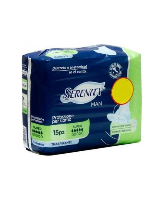 PANNOLINO SERENITY LIGHT MAN SUPER CON ADESIVO O ALTRO FISSAGGIO 15 PEZZI - farmascienza.it