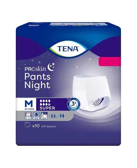 PANNOLONE A MUTANDINA TENA PANTS NIGHT SUPER M 10 PEZZI - farmascienza.it