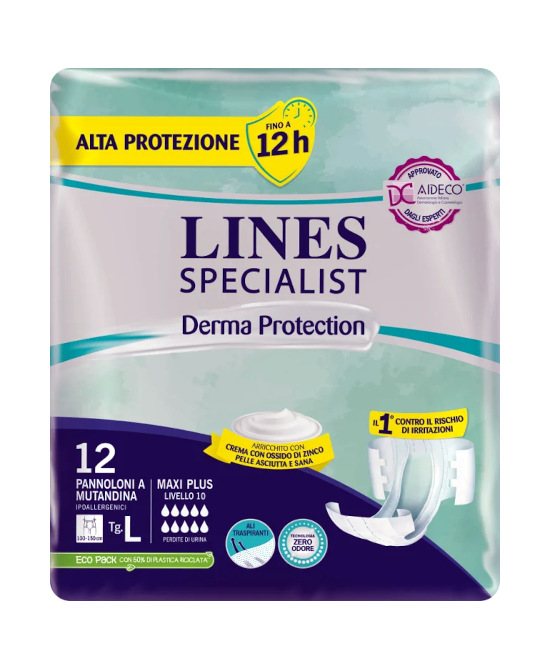 PANNOLONE MUTANDINA LINES SPECIALIST DERM AP L 12 PEZZI - farmascienza.it