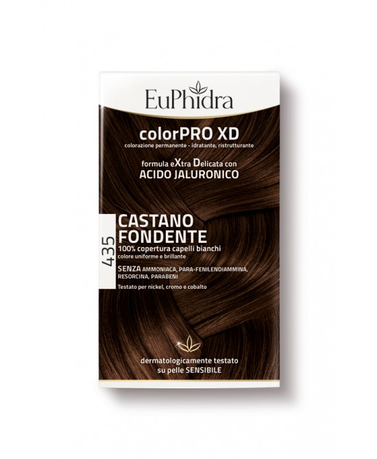 EUPHIDRA COLORPRO XD 435 CASTANO FONDENTE GEL COLORANTE CAPELLI IN FLACONE + ATTIVANTE + BALSAMO + GUANTI - farmascienza.it