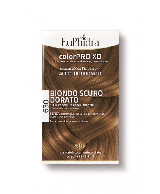 EUPHIDRA COLORPRO XD 630 BIONDO SCURO DORATO GEL COLORANTE CAPELLI IN FLACONE + ATTIVANTE + BALSAMO + GUANTI - farmascienza.it