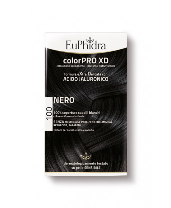 EUPHIDRA COLORPRO XD 100 NERO GEL COLORANTE CAPELLI IN FLACONE + ATTIVANTE + BALSAMO + GUANTI - farmascienza.it