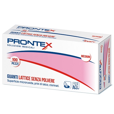 PRONTEX GUANTO IN LATTICE SENZA POLVERE MEDIO 100 PEZZI - farmascienza.it