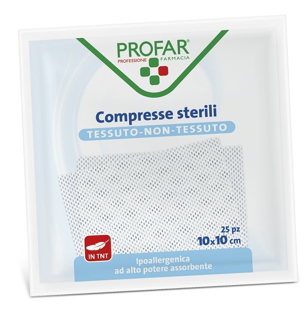COMPRESSE IN TESSUTO NON TESSUTO 10 X 10 CM 25 PEZZI PROFAR - farmascienza.it