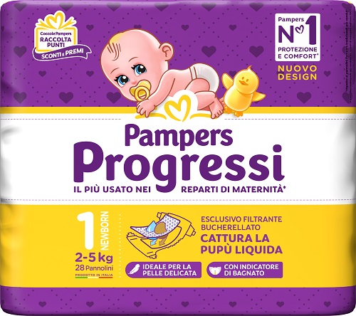 PAMPERS PROGRESSI NEWBORN PANNOLINO 1 2-5KG 28 PEZZI - farmascienza.it