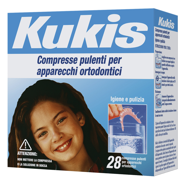 KUKIS CLEANSER 28 COMPRESSE PER PULIZIA APPARECCHI ORTODONTICI - farmascienza.it