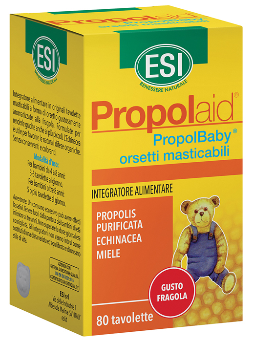 ESI PROPOLAID PROPOLBABY ORSETTI 80 COMPRESSE MASTICABILI - farmascienza.it