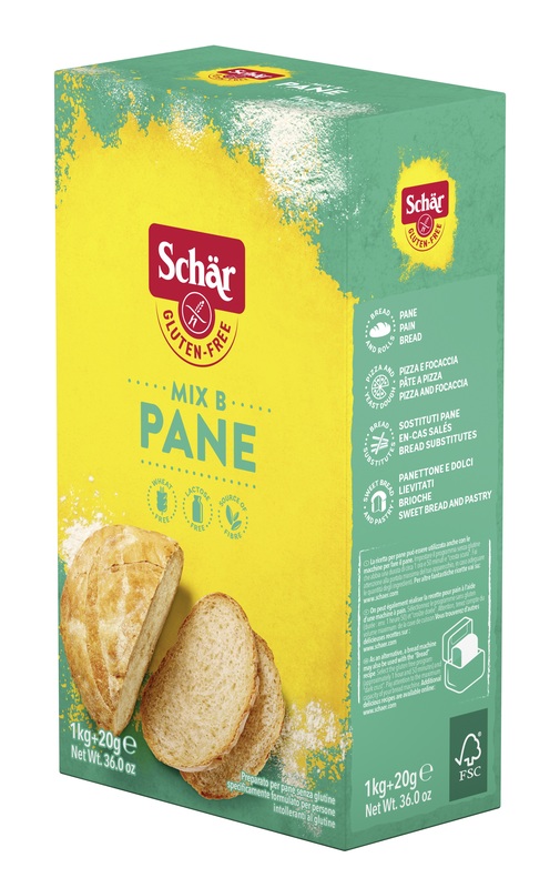 SCHAR MIX B PREPARATO PANE SENZA LATTOSIO 1 KG + 20 G - farmascienza.it