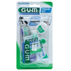GUM TRAVEL KIT VIAGGIO 1 SPAZZOLINO PIEGHEVOLE GUM TRAVEL + 1 DENTIFRICIO VIAGGIO 12 ML + 1 ROCCHETTO FILO INTERDENTALE 10MT + 2 SCOVOLINI GOMMA GUM SOFT PICKS - farmascienza.it