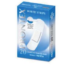CEROTTO PRONTEX WHITE STRIPS IN TESSUTO NON TESSUTO BIANCO STERILE SCATOLA 20 CEROTTI MEDI - farmascienza.it