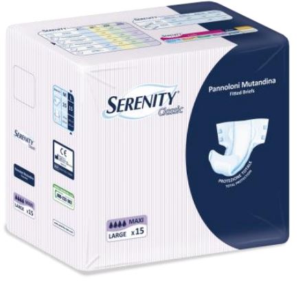 PANNOLONE PER INCONTINENZA A MUTANDINA SERENITY CLASSIC FORMATO MAXI TAGLIA LARGE 15 PEZZI - farmascienza.it