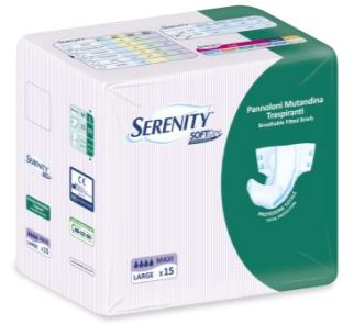 PANNOLONE PER INCONTINENZA SERENITY SOFTDRY FORMATO MAXI TAGLIA LARGE 15 PEZZI - farmascienza.it