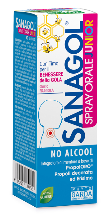 SANAGOL SPRAY JUNIOR PROPOLI FRAGOLA 20 ML - farmascienza.it
