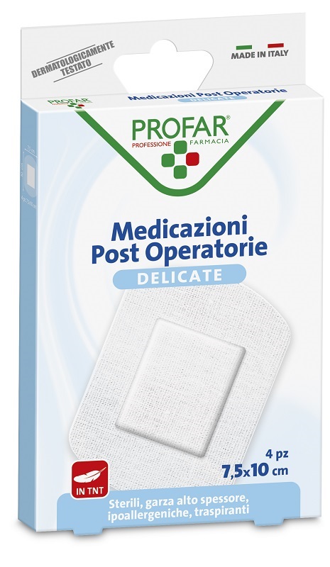 MEDICAZIONE POST OPERATORIA STERILE GARZA ANTIADERENTE 7,5X10 CM 4 PEZZI PROFAR - farmascienza.it