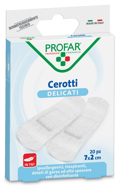 CEROTTO TESSUTO NON TESSUTO DELICATO MEDI 7X2 CM 20 PEZZI PROFAR - farmascienza.it