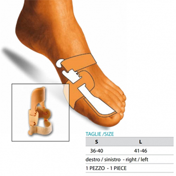 ORIONE OK PED 229 CORRETTORE NOTTURNO ALLUCE VALGO DESTRO BIANCO L 41-46 - farmascienza.it