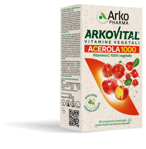 ARKOVITAL ACEROLA 1000 30 COMPRESSE MASTICABILI - farmascienza.it