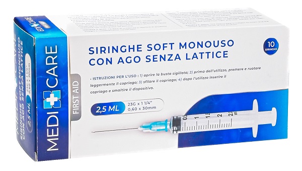 SIRINGA SOFT CAPACITA' 2,5ML AGO GAUGE 23 CONFEZIONE 10 PEZZI GAMMADIS - farmascienza.it