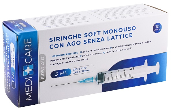 SIRINGA SOFT CAPACITA' 5ML AGO GAUGE 23 CONFEZIONE 10 PEZZI GAMMADIS - farmascienza.it