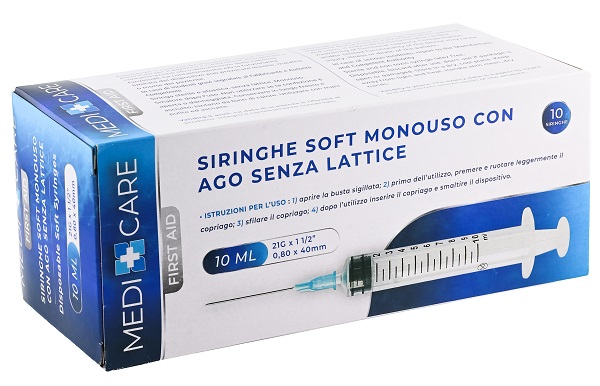 SIRINGA SOFT CAPACITA' 10ML AGO GAUGE 21 CONFEZIONE 10 PEZZI GAMMADIS - farmascienza.it