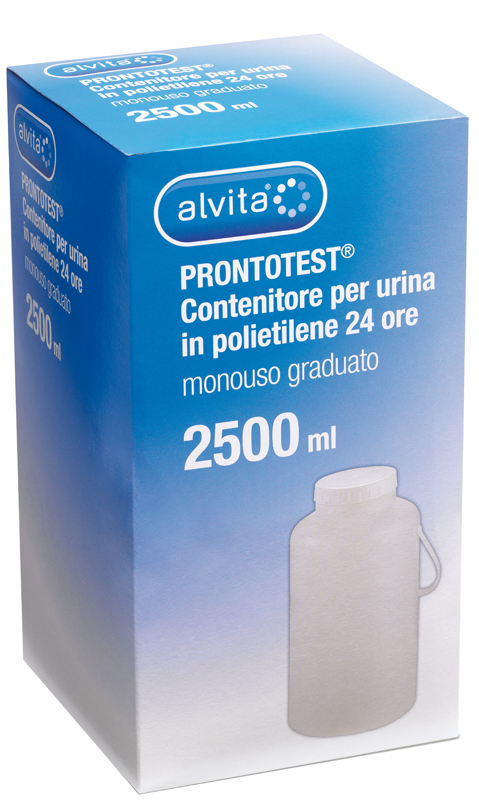 CONTENITORE PER URINA ALVITA PRONTOTEST IN POLIETILENE 24 ORE GRADUATO 2500ML - farmascienza.it