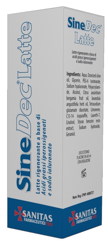 EMULSIONE PROFUMATA CONTENENTE OLIO OSSIGENATO PER PREVENZIONE E MEDICAZIONE DELLE ULCERE DA DECUBITO DI GRADO I SU PELLE INTEGRA SINEDEC LATTE 60ML - farmascienza.it