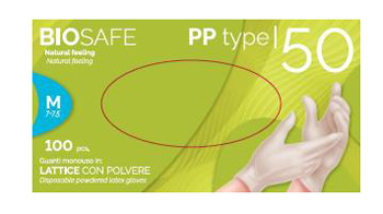 GUANTO IN LATTICE CON POLVERE AMBIDESTRO FORMA ANATOMICA SUPERFICIE LISCIA POLSINO ELASTICO RINFORZATO ANTIARROTOLAMENTO BIOSAFE PLUS BIANCO MISURA SMALL 100 PEZZI - farmascienza.it
