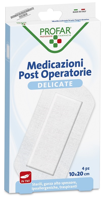 MEDICAZIONE POST OPERATORIA STERILE GARZA ANTIADERENTE 10X20 CM 4 PEZZI PROFAR - farmascienza.it
