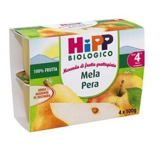 HIPP BIO FRUTTA GRATTUGGIATA MELA PERA 4X100 G - farmascienza.it