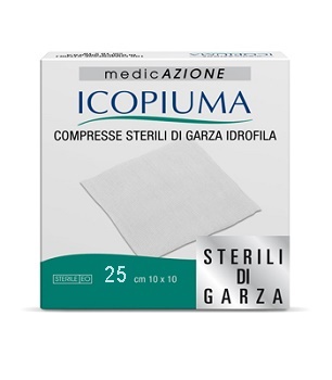 GARZA COMPRESSA IDROFILA ICOPIUMA 10X10CM 25 PEZZI - farmascienza.it