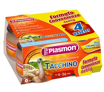 PLASMON OMOGENEIZZATO TACCHINO 4 X 80 G CON GIFT - farmascienza.it