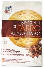 FSC BISCOTTI DI FARRO ALL'UVETTA BIO CON OLIO DI GIRASOLE SENZA OLIO DI PALMA 250 G - farmascienza.it