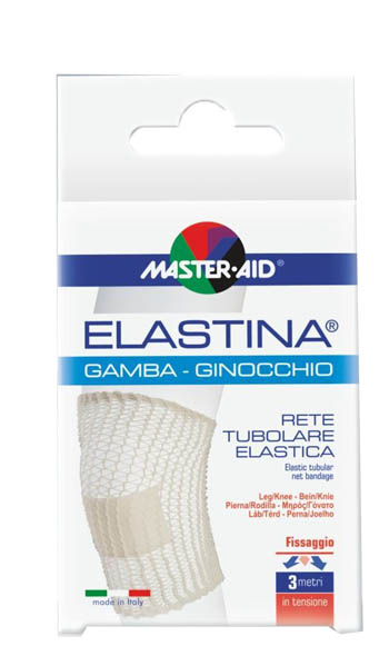 RETE TUBOLARE ELASTICA IPOALLERGENICA MASTER-AID ELASTINA GAMBA/GINOCCHIO 3 MT IN TENSIONE CALIBRO 5 CM - farmascienza.it