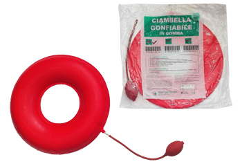 CIAMBELLA GONFIABILE PER INVALIDI IN GOMMA ROSSA TEAM DELUXE CON POMPA 40CM DIAMETRO - farmascienza.it