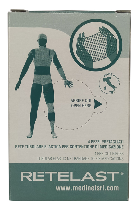 RETE TUBOLARE RETELAST ELASTICA PRETAGLIATA BIANCA PER TESTA O COSCIA 4 PEZZI - farmascienza.it