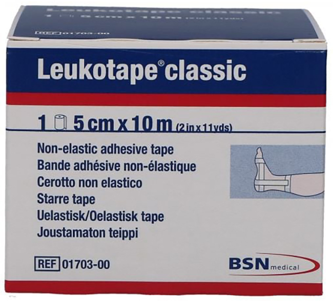 LEUKOTAPE BENDA ANELASTICA PER BENDAGGI FUNZIONALI 5X100 CM - farmascienza.it
