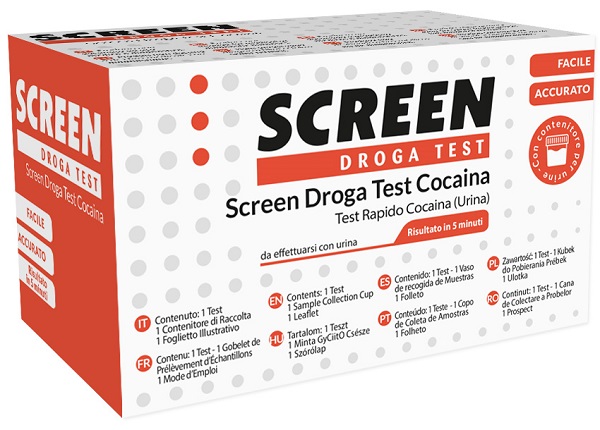 SCREEN DROGA TEST COCAINA TEST ANTIDROGA CON CONTENITORE URINA - farmascienza.it