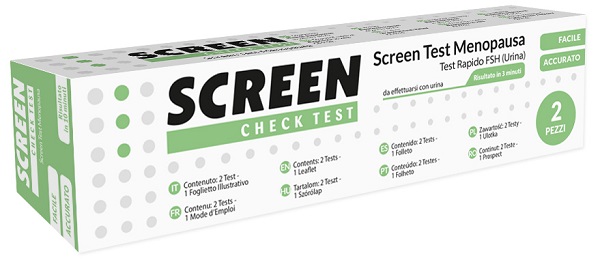 TEST RAPIDO PER L'INDIVIDUAZIONE DI FSH NELL'URINA CHE AIUTA AD INDIVIDUARE LA MENOPAUSA SCREEN CHECK TEST MENOPAUSA/FSH 2 PEZZI - farmascienza.it