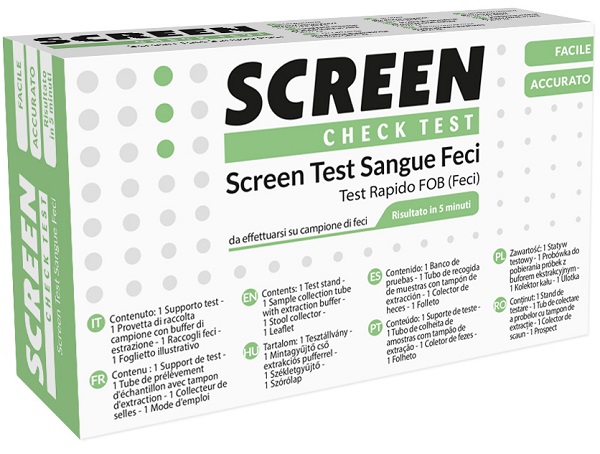 TEST RAPIDO CHE RILEVA LA PRESENZA DI SANGUE OCCULTO NELLE FECI 1 PEZZI SCREEN TEST SANGUE FECI 1 PEZZO - farmascienza.it