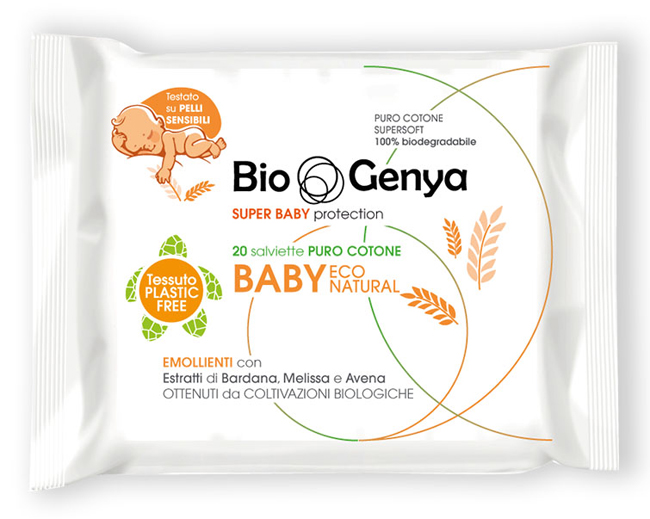 BIOGENYA ECO NATURAL SALVIETTINA BABY COTONE 20 PEZZI - farmascienza.it