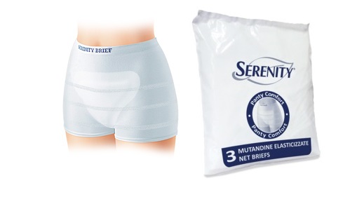 MUTANDINA A RETE PER INCONTINENZA SERENITY PANTY COMFORT M 3 PEZZI - farmascienza.it
