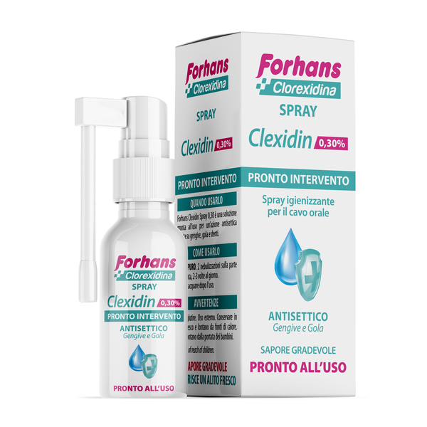COLLUTORIO SPRAY CON CLOREXIDINA FORHANS CLEXIDIN 50ML - farmascienza.it