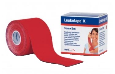 BENDA ADESIVA LEUKOTAPE K PER TAPING FISIOTERAPICO LARGHEZZA 5 CM LUNGHEZZA 5 M COLORE ROSSO IN ROTOLO - farmascienza.it