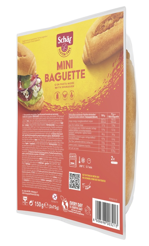 SCHAR MINI BAGUETTE SENZA LATTOSIO 2 X 75 G - farmascienza.it