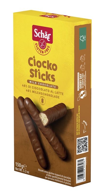SCHAR CIOCKO STICK RICOPERTI DI CIOCCOLATO AL LATTE 150 G - farmascienza.it