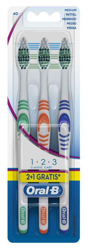 ORALB 123 CLASSIC CARE SPAZZOLINO MANUALE 3 PEZZI - farmascienza.it