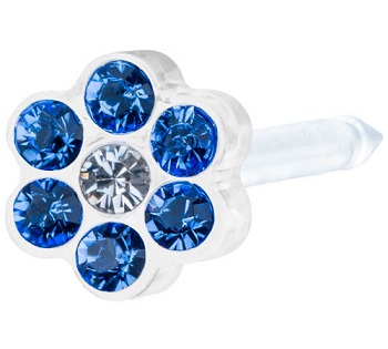 BLOMDAHL FORALOBO MP DAISY 5MM SAPPHIRE/CRYSTAL - farmascienza.it