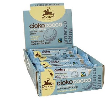 BARRETTA RIPIENA AL COCCO E MANGO RICOPERTA DI CIOCCOLATO AL LATTE BIO 33 G FAIRTRADE - farmascienza.it
