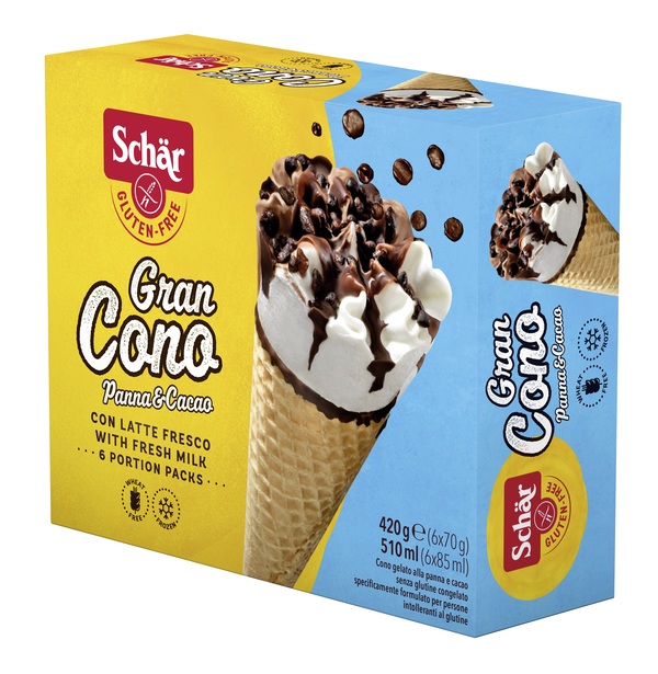 SCHAR SURGELATI GRAN CONO PANNA&CACAO CON LATTE FRESCO 6 PEZZI DA 70 G - farmascienza.it